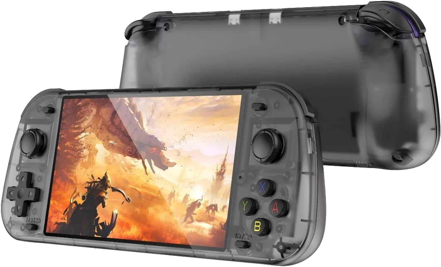 Retro Handheld Game Console 5.1-Inch IPS Screen,Transparent Black