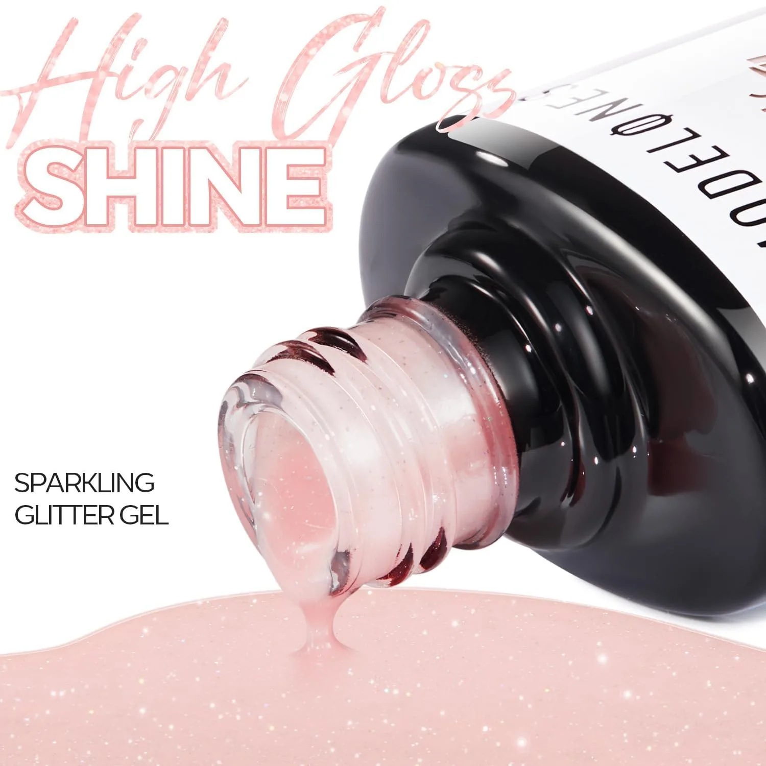 modelones Pink Gel Polish Pastel Pink Glitter Gel Nail Polish