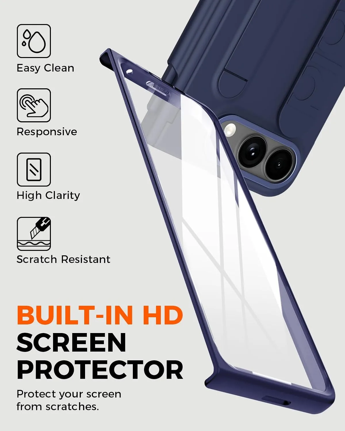 NINKI S Pen Stylus for iPhone Duo Fold Case with S Pen Holder & Wrist Strap Band, Heavy Duty Hinge Protection + Kickstand Protective Cover for iPhone Ultra Duo Case with Screen Protector Mens Blue