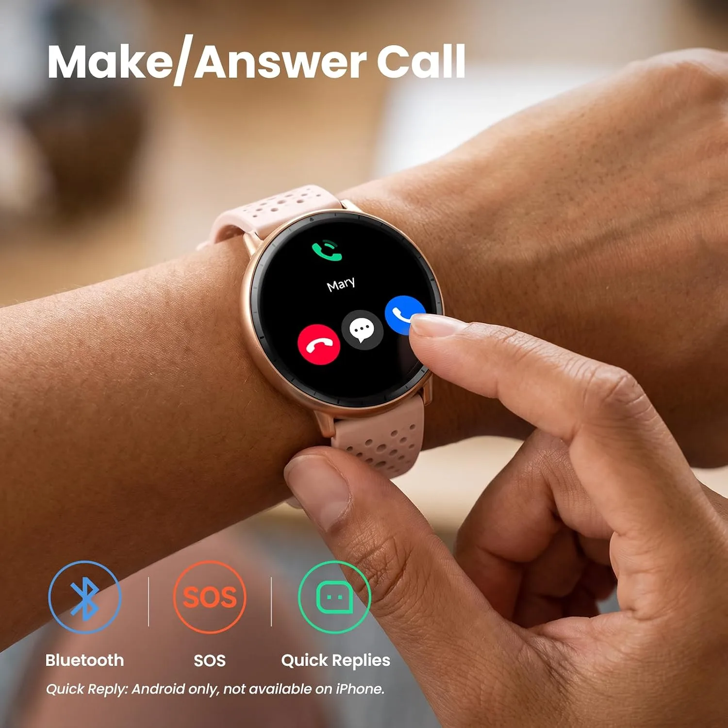 Smart Watch for Women,GPS Built-in,1.3" Ultra-bright AMOLED Display,SOS