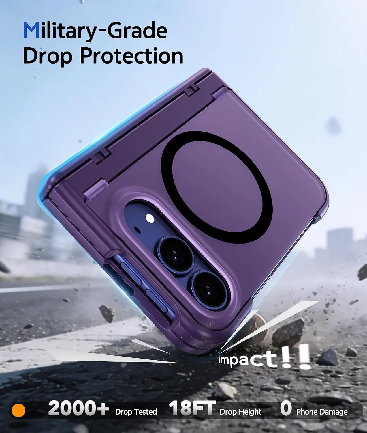 for iPhone Duo Case with Built-in Tempered Glass Screen Protector