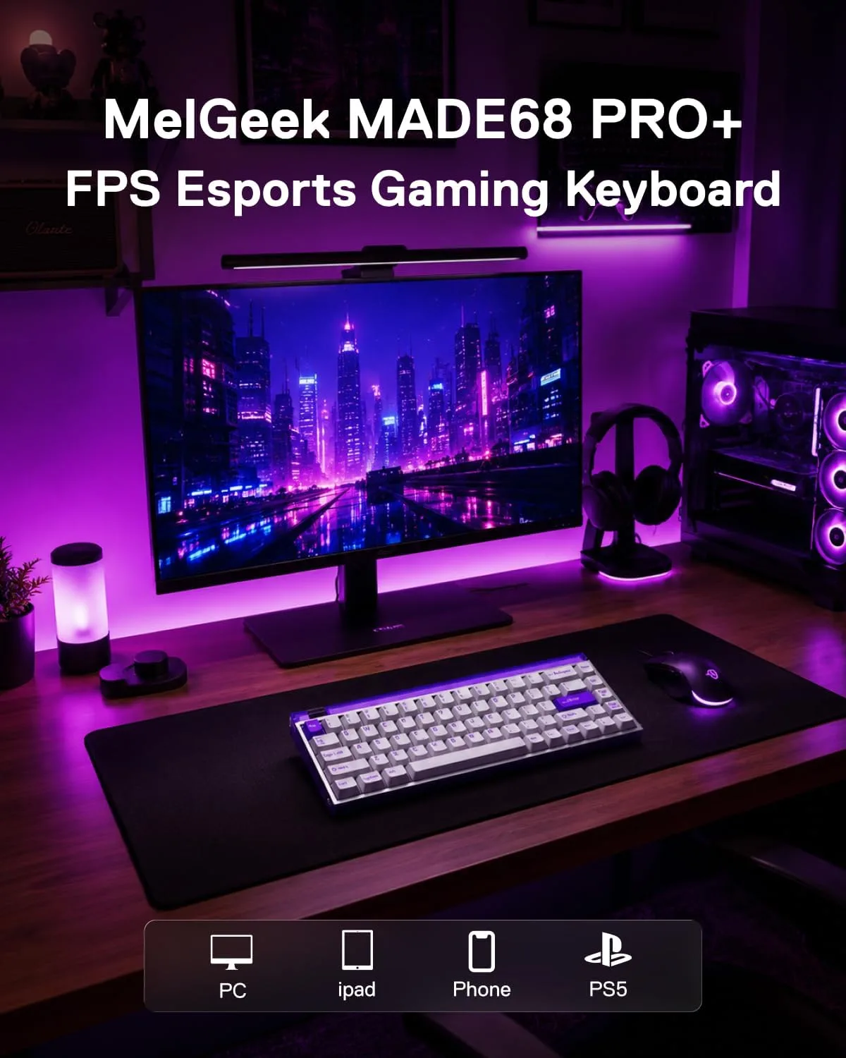MelGeek MADE68 Pro+ Wired Hall Effect Magnetic Gaming Keyboard | 65% Layout