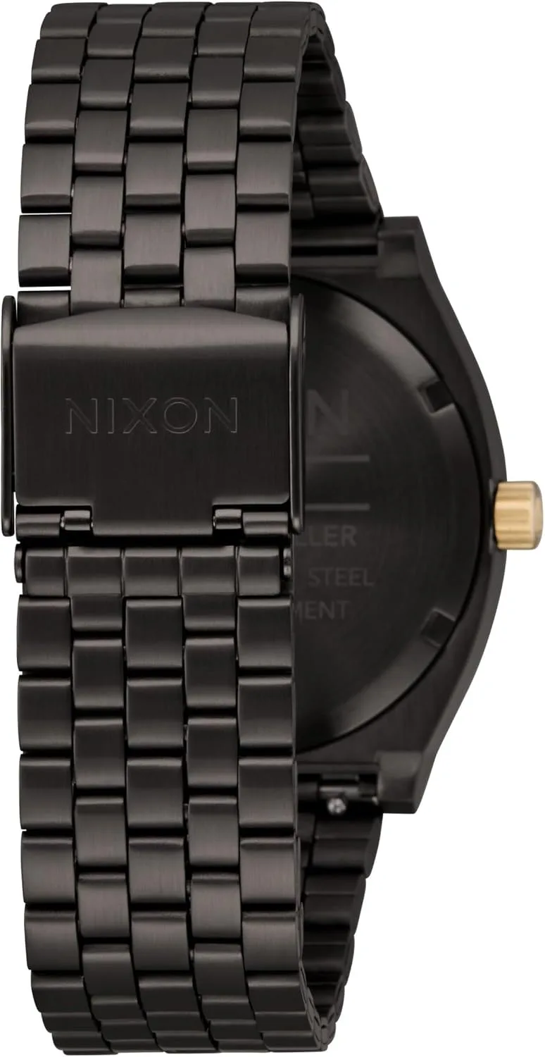 NIXON Time Teller A045 - 100m Water Resistant Men's Analog Fashion Watch (37mm Watch Face, 19.5mm-18mm Stainless Steel Band)