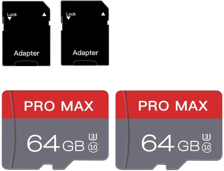 64GB Micro SD Card Memory Card with Adapter, High Speed Class 10, for Smartphone, Security Cam, Tablet, Drone, Dash Cam & MP3 Player