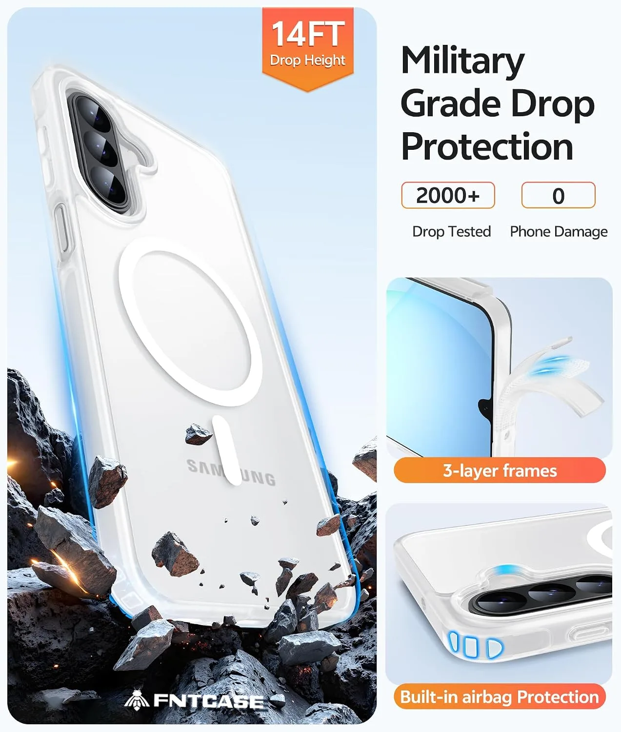 FNTCASE for Galaxy A17/A16 5G Phone Case, Fit for Magsafe, Screen Protector