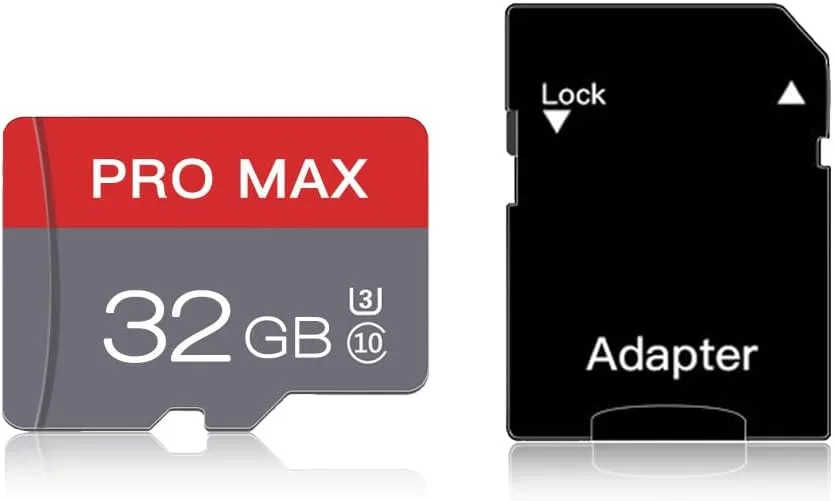 32GB Micro SD Card Memory Card with Adapter, High Speed Class 10, for Smartphone, Security Cam, Tablet, Drone, Dash Cam & MP3 Player