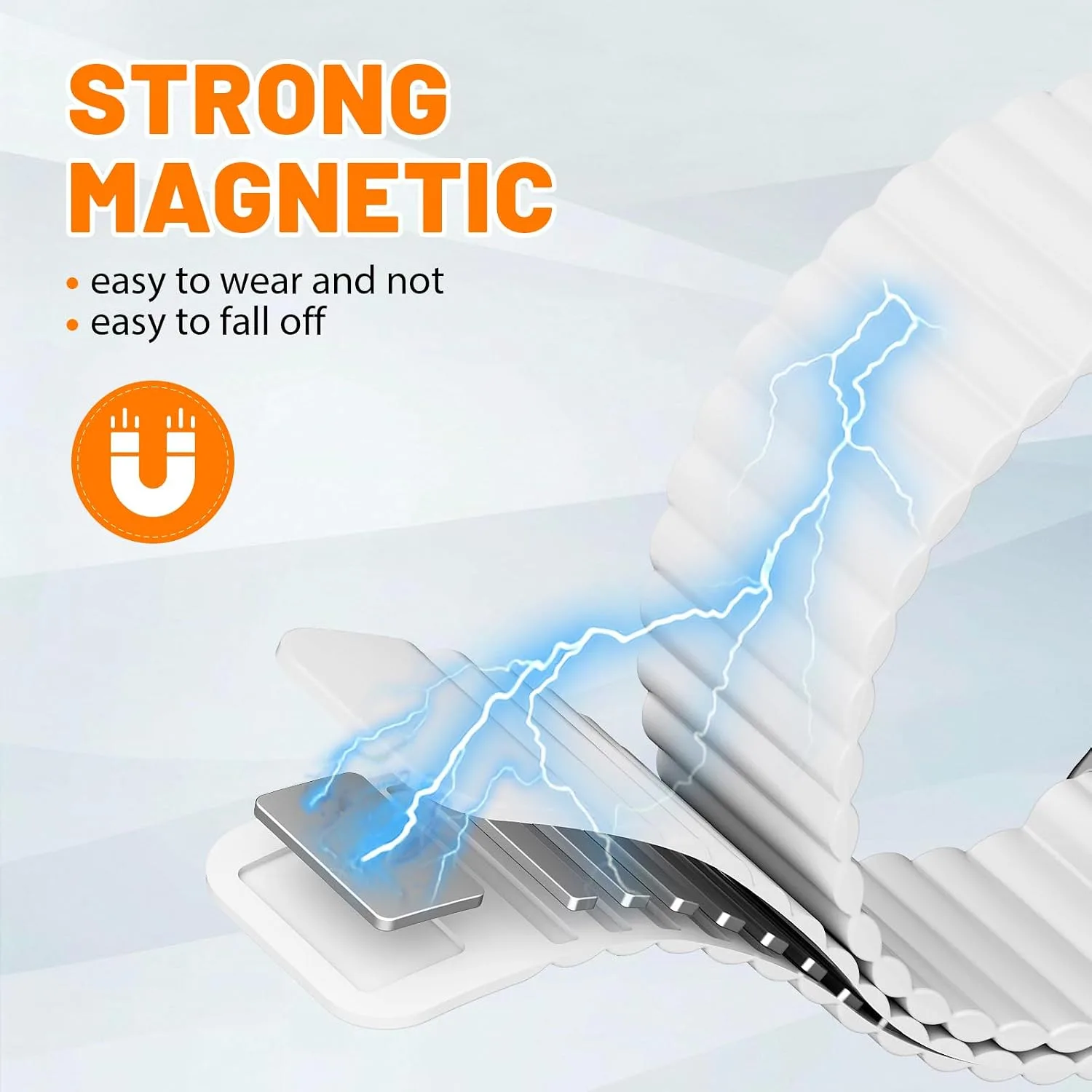 Magnetic Sport Bands for Apple Watch Band 40mm 38mm 41mm 42mm 44mm 45mm 46mm iWatch bands for Women Men,Silicone Loop Strap Wristband for Apple Watch Series 12 11 10 9 8 7 6 5 4 3 SE 3/2nd Ultra 49mm