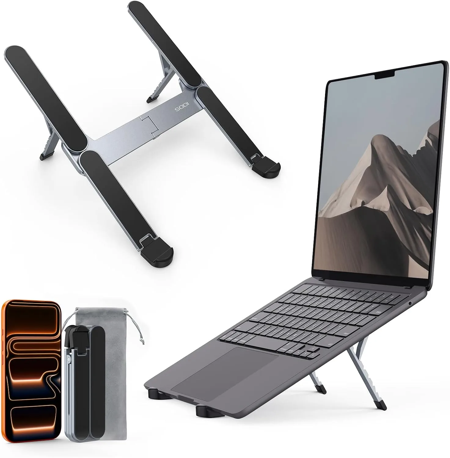 Base para laptop Sodi Ultra Compact plegable y portátil para 10-16 pulgadas
