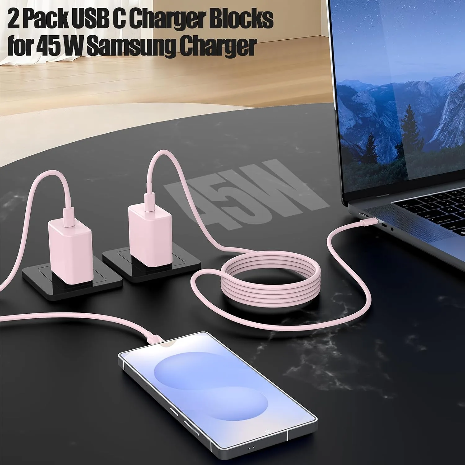 45W iPhone 18 17 16 Pro Max Charger Fast Charging with Type C Fast Cable