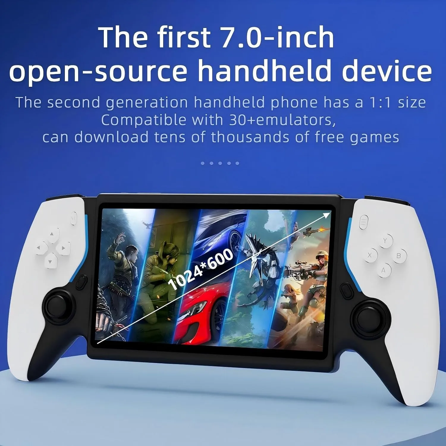 7.0-inch Retro Handheld Gaming Console, White