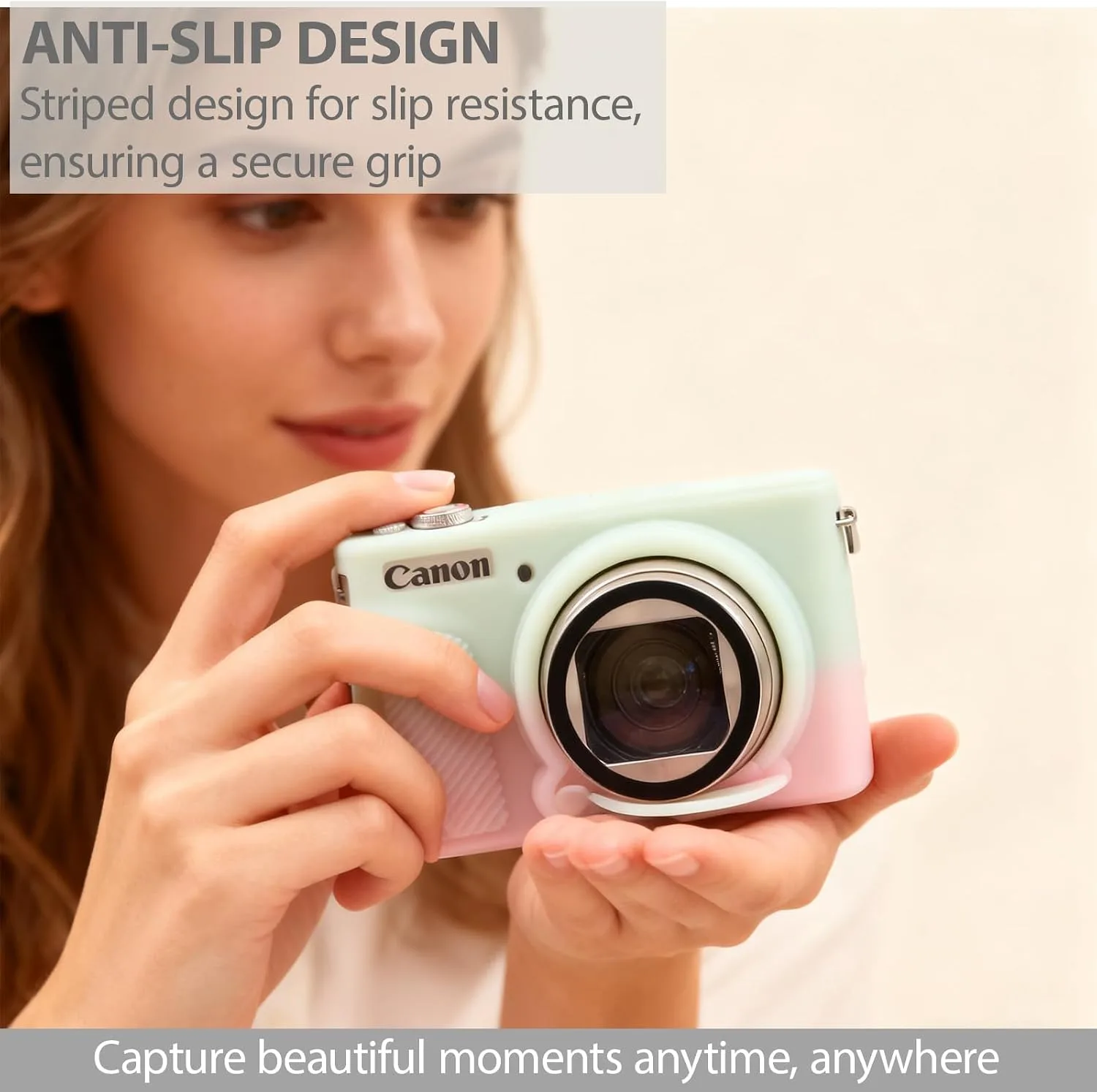 Case for Canon PowerShot SX740 HS, SX730 HS Camera - Pink & Green