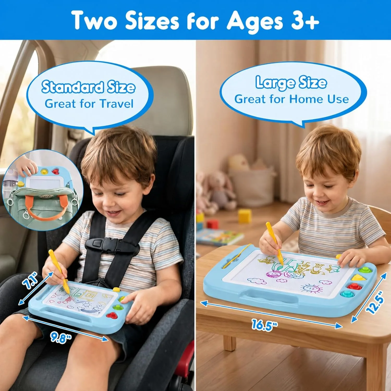 SGILE Magnetic Drawing Board for Kids,Toddler Doodle Toys,Standard 9.8×7.1"