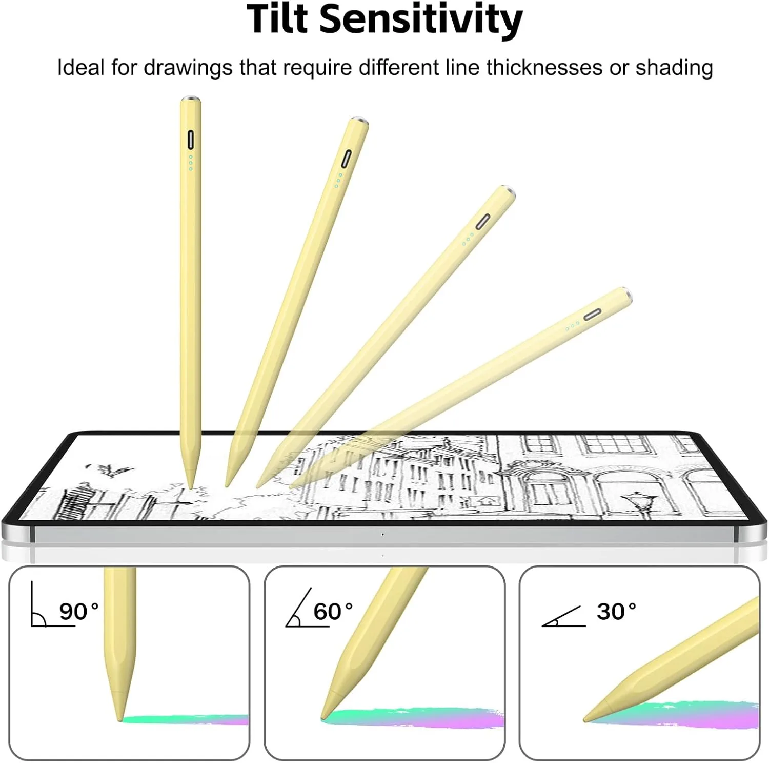Stylus Pen for iPad 2026-2018 with 13mins Fast Charge,Tilt Sensitivity