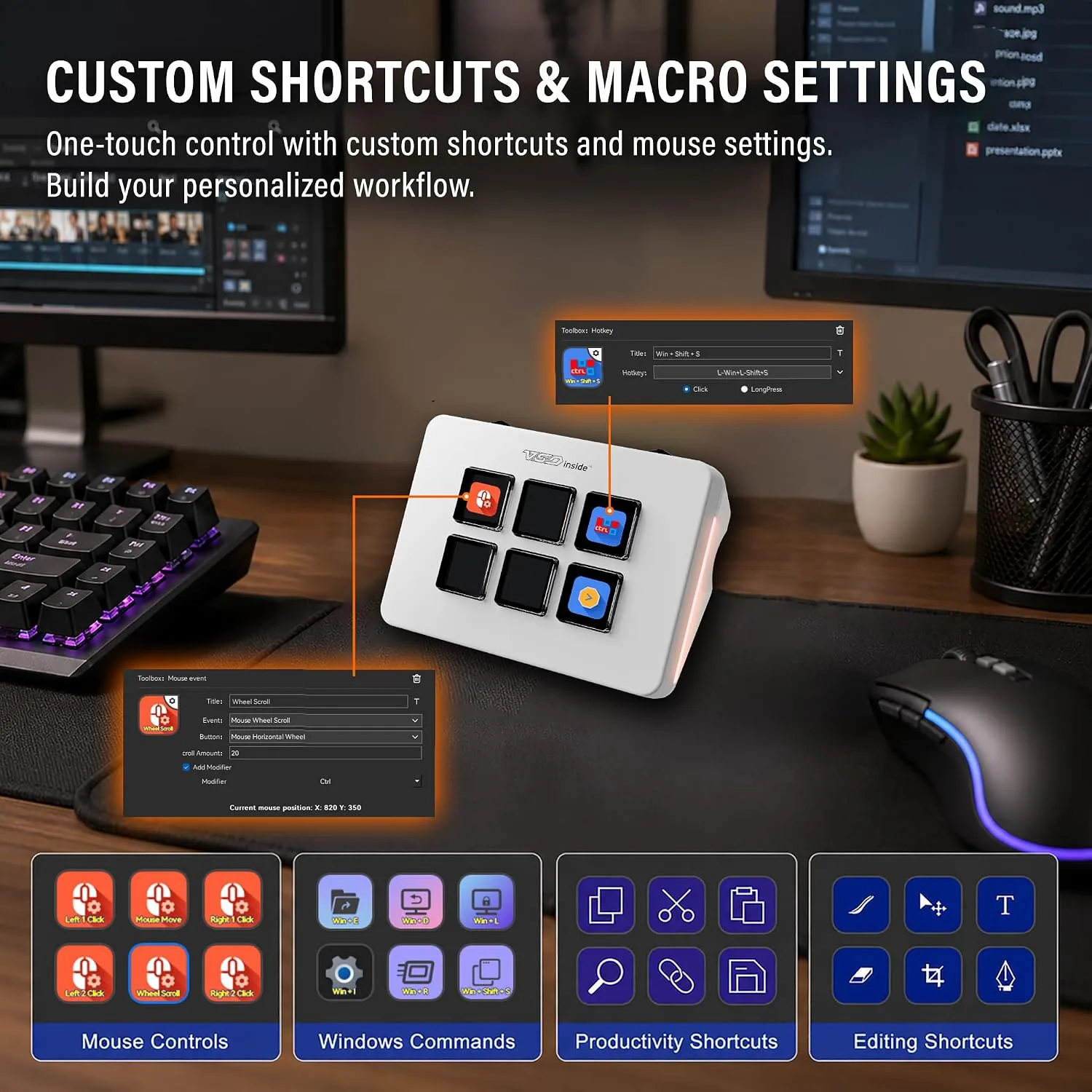 VSD Mini Macro Pad Shortcut Keypad, Stream Controller Streaming Deck