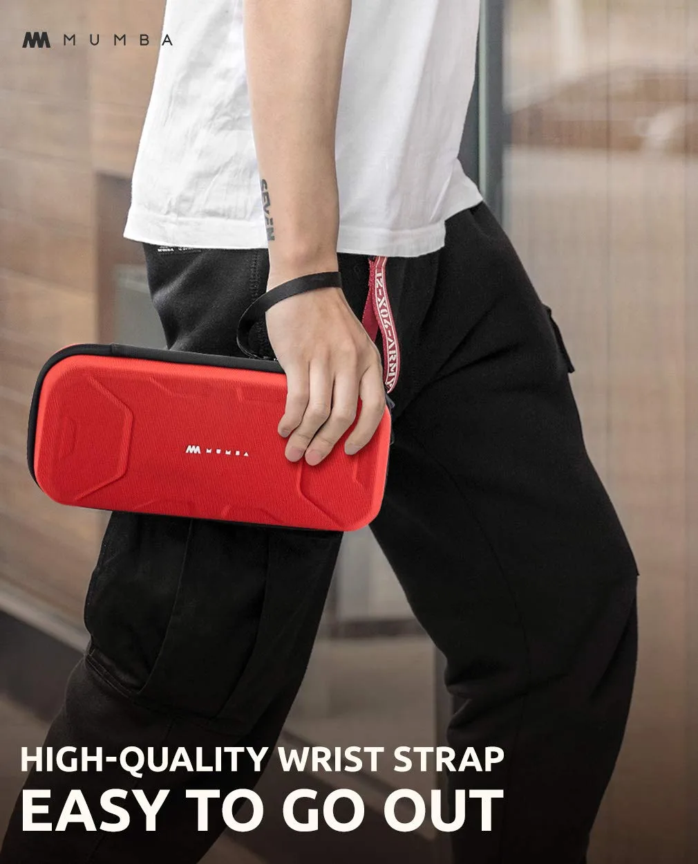 Mumba Carrying Case for Nintendo Switch OLED & Nintendo Switch 1, [Fits Protective Cases][Plus Version] Protective Hard Shell Travel Carry handbag Pouch for Blade/Battle/Rugged Protective Case (Red)