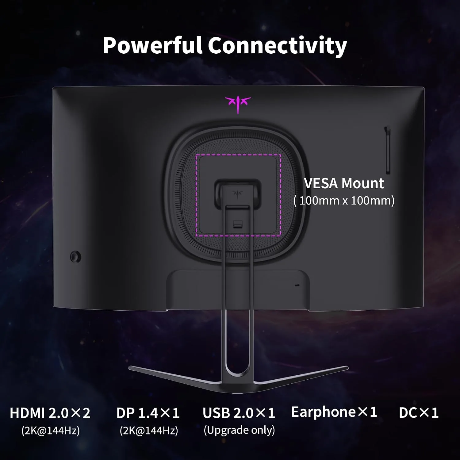 KTC H27S5C 27 Inch Curved Gaming Monitor, 1440P QHD 144Hz Monitor, HDR 400