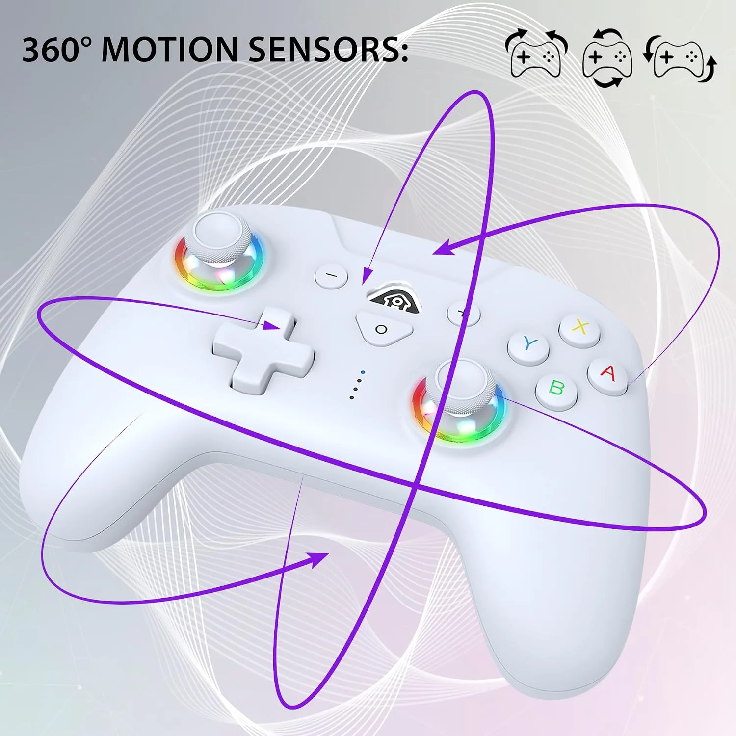 SUBSONIC Switch and Switch 2 Wireless Controller - LED Pro controller White