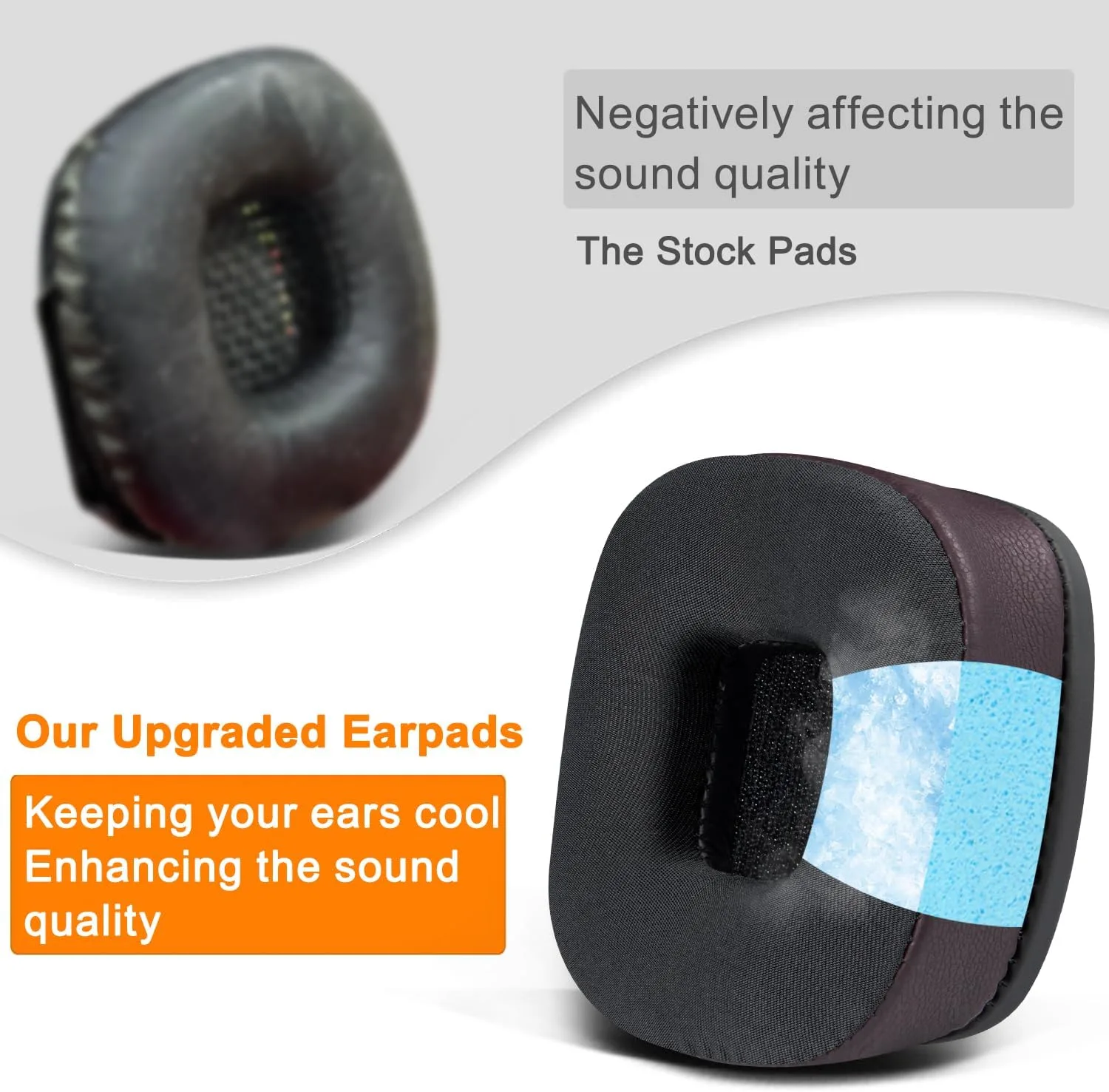 SOULWIT Cooling Earpads for Marshall Major I/II/III/IV/V - Dark Coffee