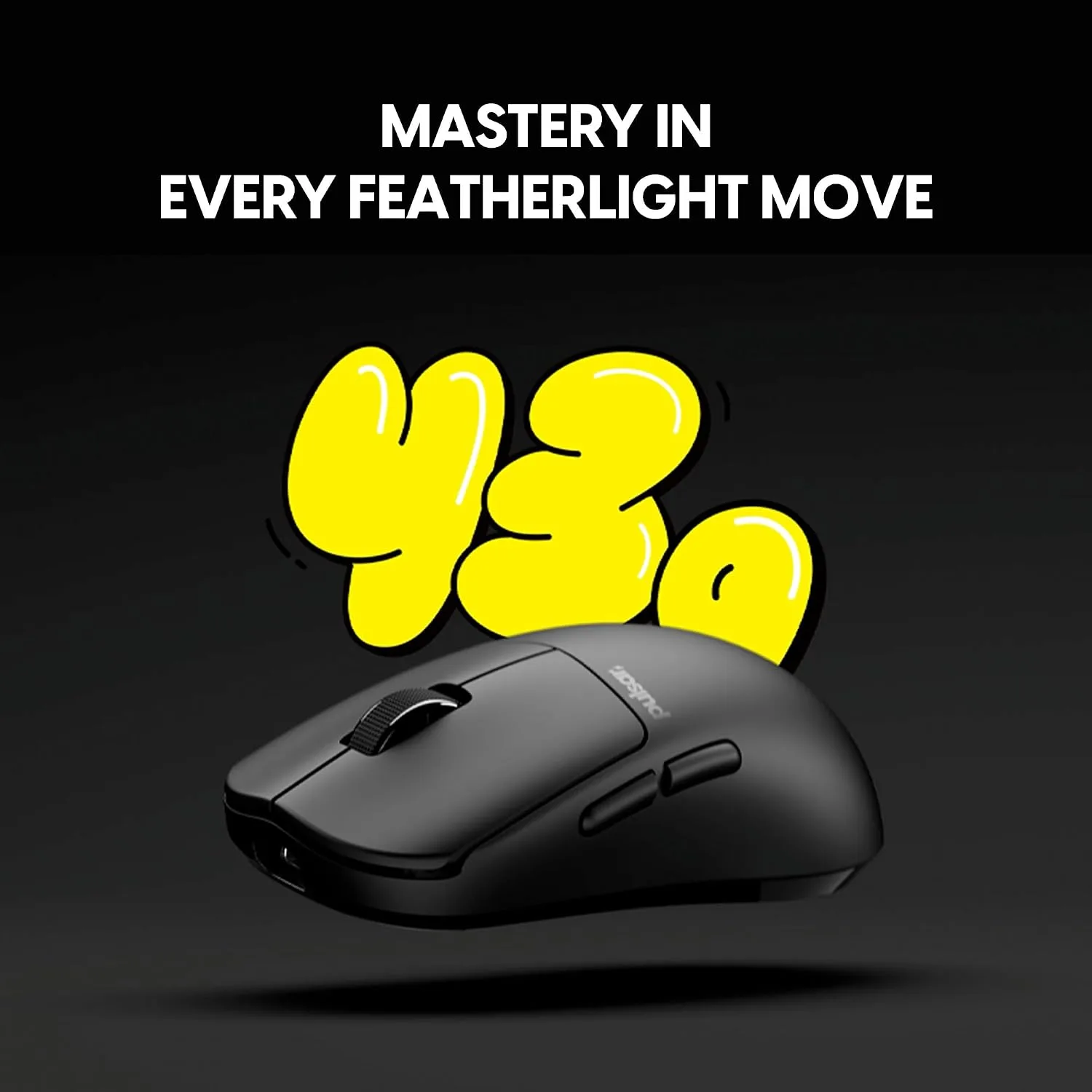 Pulsar Gaming Gears X2N Crazylight Wireless Gaming Mouse, Medium, Jet Black