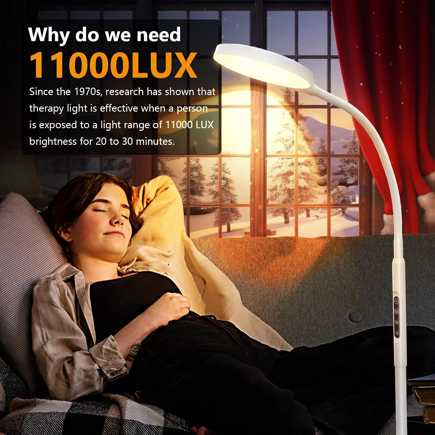 Light Therapy Lamp, 3 in 1 Therapy Floor Lighting, 11000 Lux