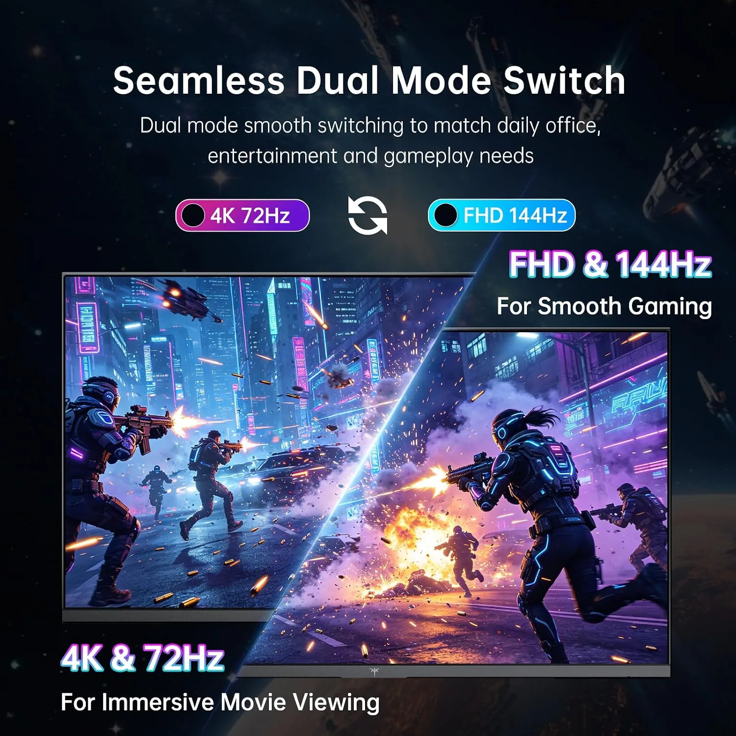 KTC 27 Inch 4K QD-Mini LED White Gaming Monitor Dual Mode M27U6