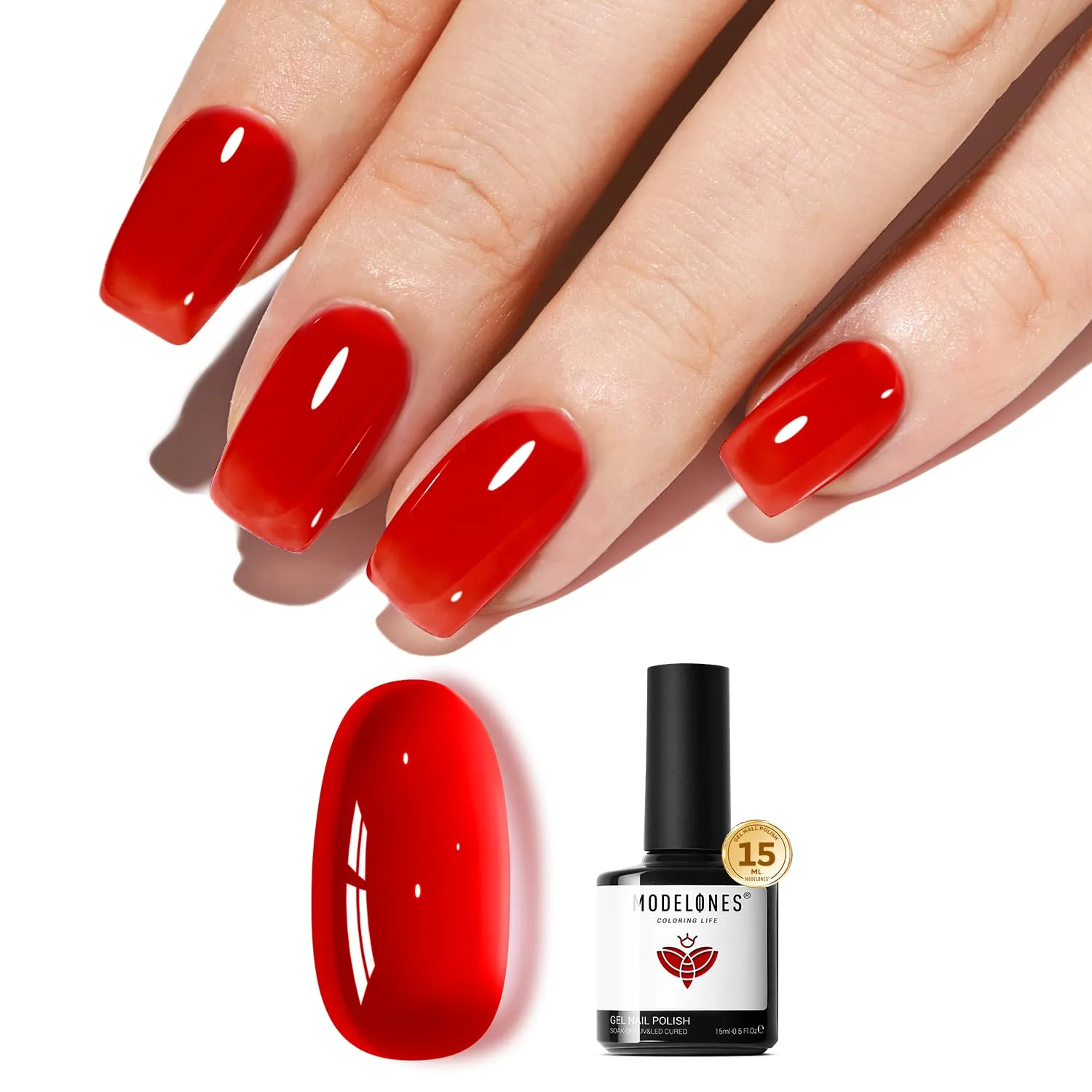 modelones Red Jelly Gel Nail Polish Translucent Gel Polish