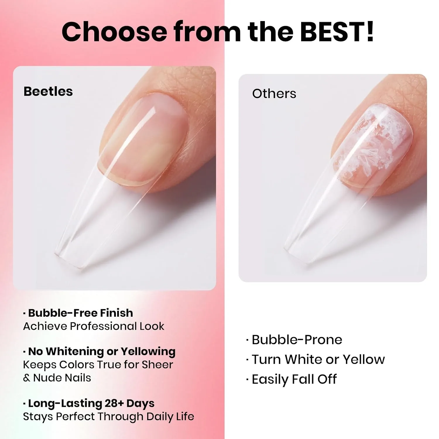 Beetles Super Strong Nail Glue for Press on Nails, Strong Nail Glue