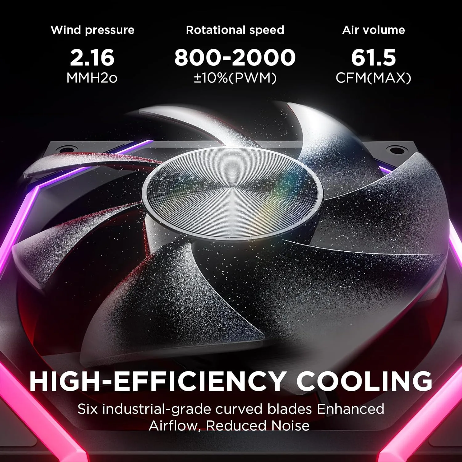 Asiahorse Nyota 120mm Case Fan with Efficient Cooling, ARGB Fan Lighting, 800-1800RPM Speed Control, and Whisper-Quiet Operation Under 29 dB, Unique Design for PC