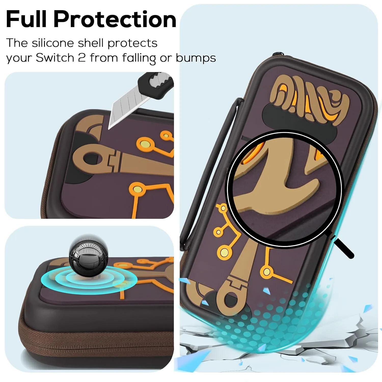 TIKOdirect Carrying Case for Switch OLED Model 2021 - Portable Travel Accessories With Soft Protective Case, Screen Protectors and 4 Thumb Grip Caps, Black
