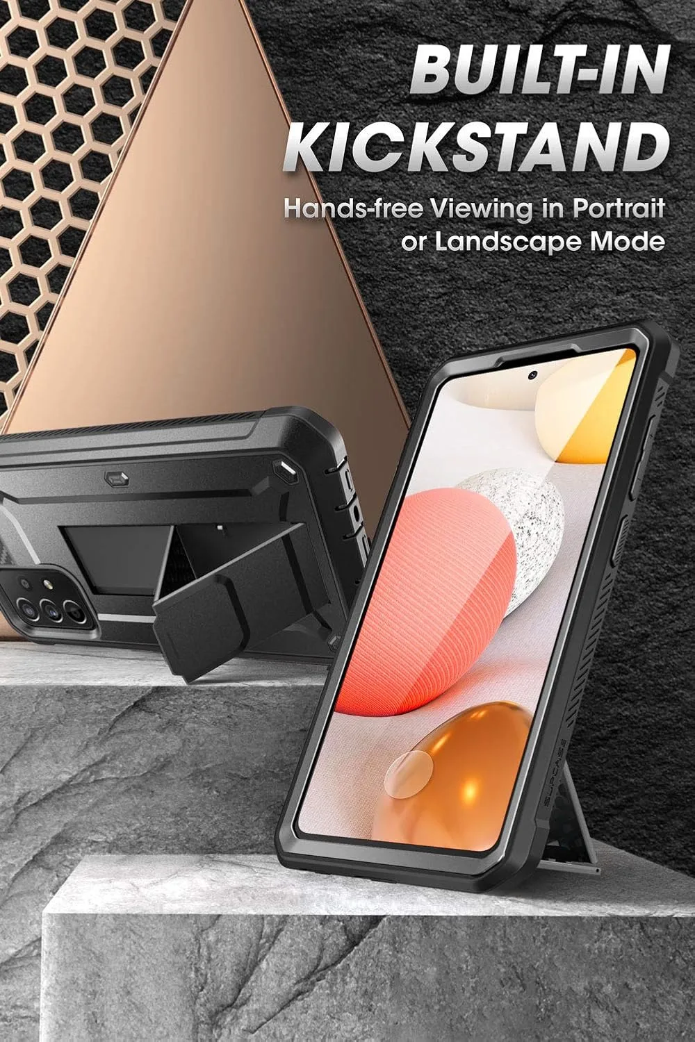 SUPCASE for Samsung Galaxy A52 4G / 5G, A52s 5G Case with Kickstand, Black