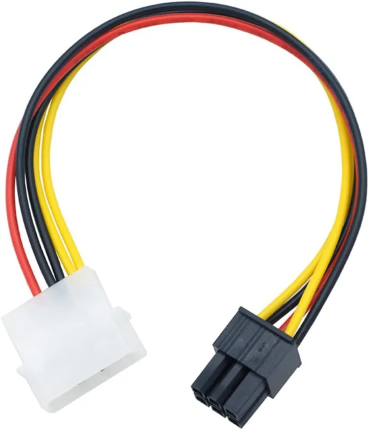 Cable de alimentación 4 Pin Molex a 6 Pin para tarjeta de video GPU 22 cm