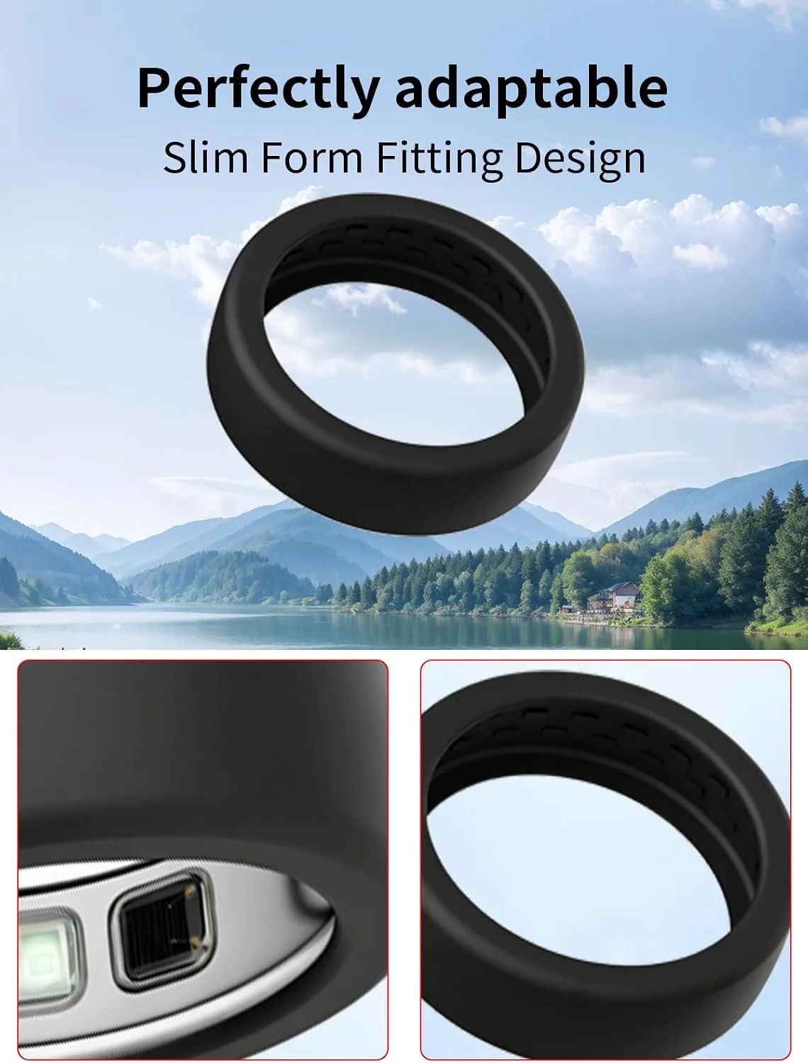 (4 Pack) BOVUGAC for OURA Ring5 Silicone Ring Protector Case.(Size:6~9)