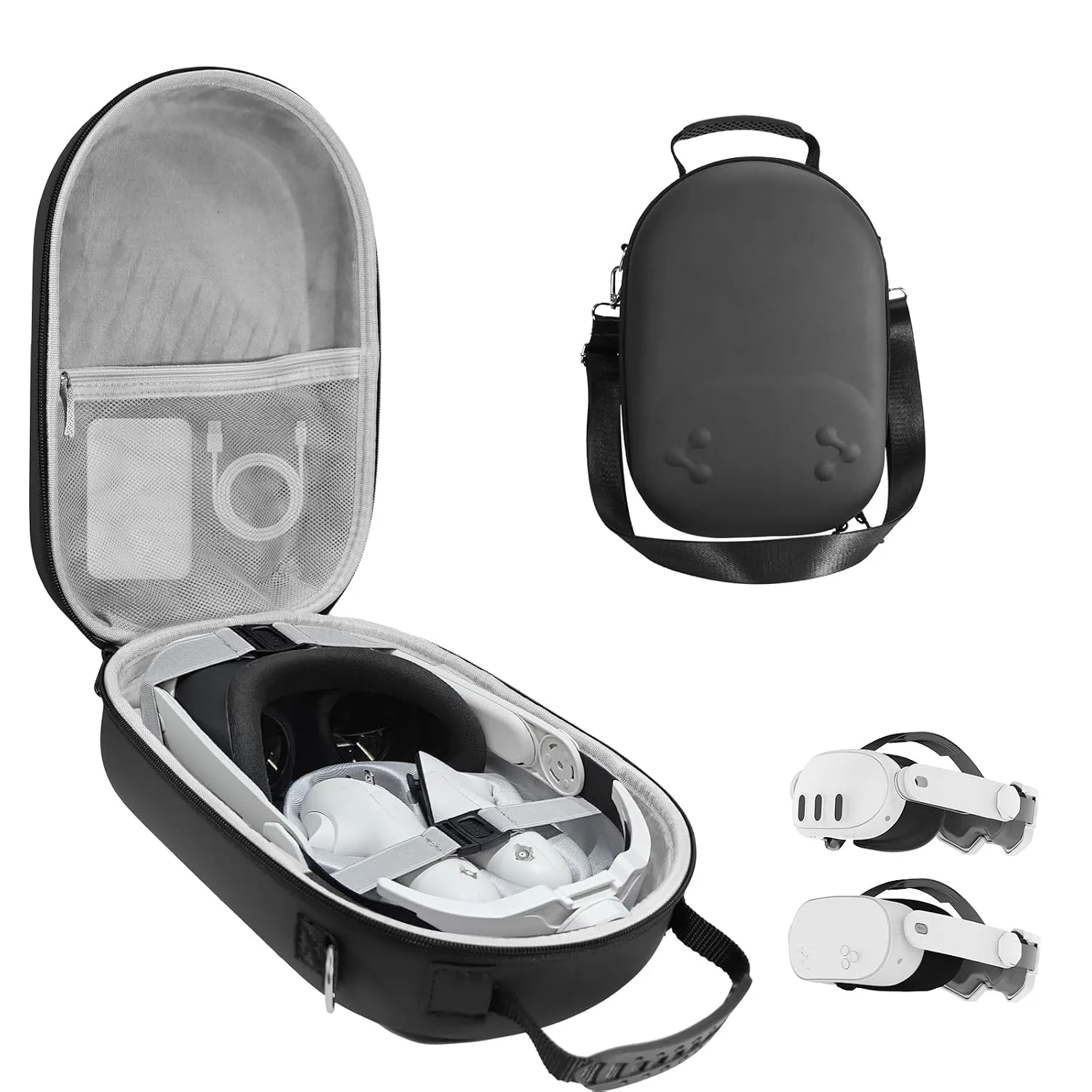 Estuche rígido Bibuks para Oculus Meta Quest 3/3S negro