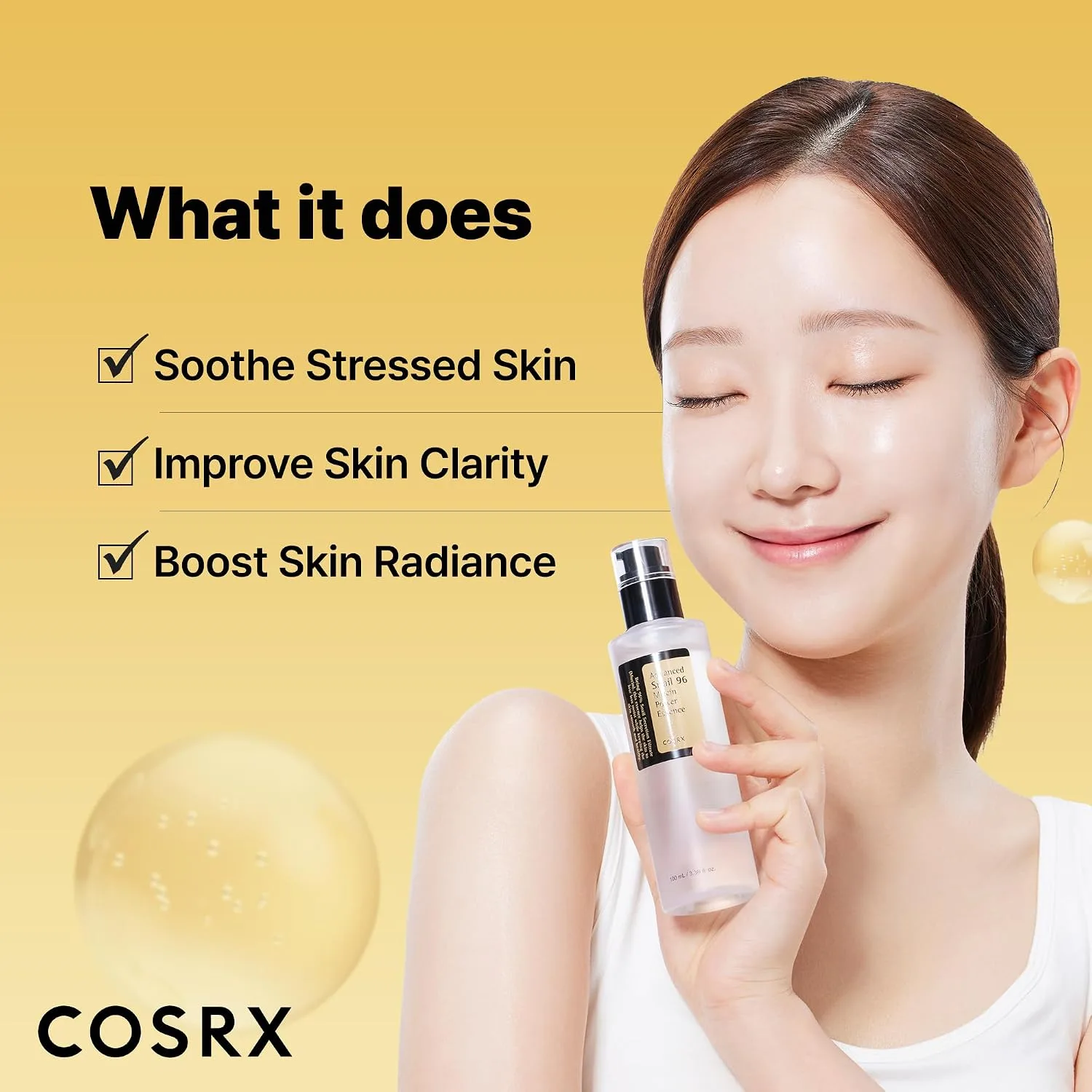 COSRX Snail Mucin 96% Repairing Serum for Sooothing & Hydrating 3.38 oz.