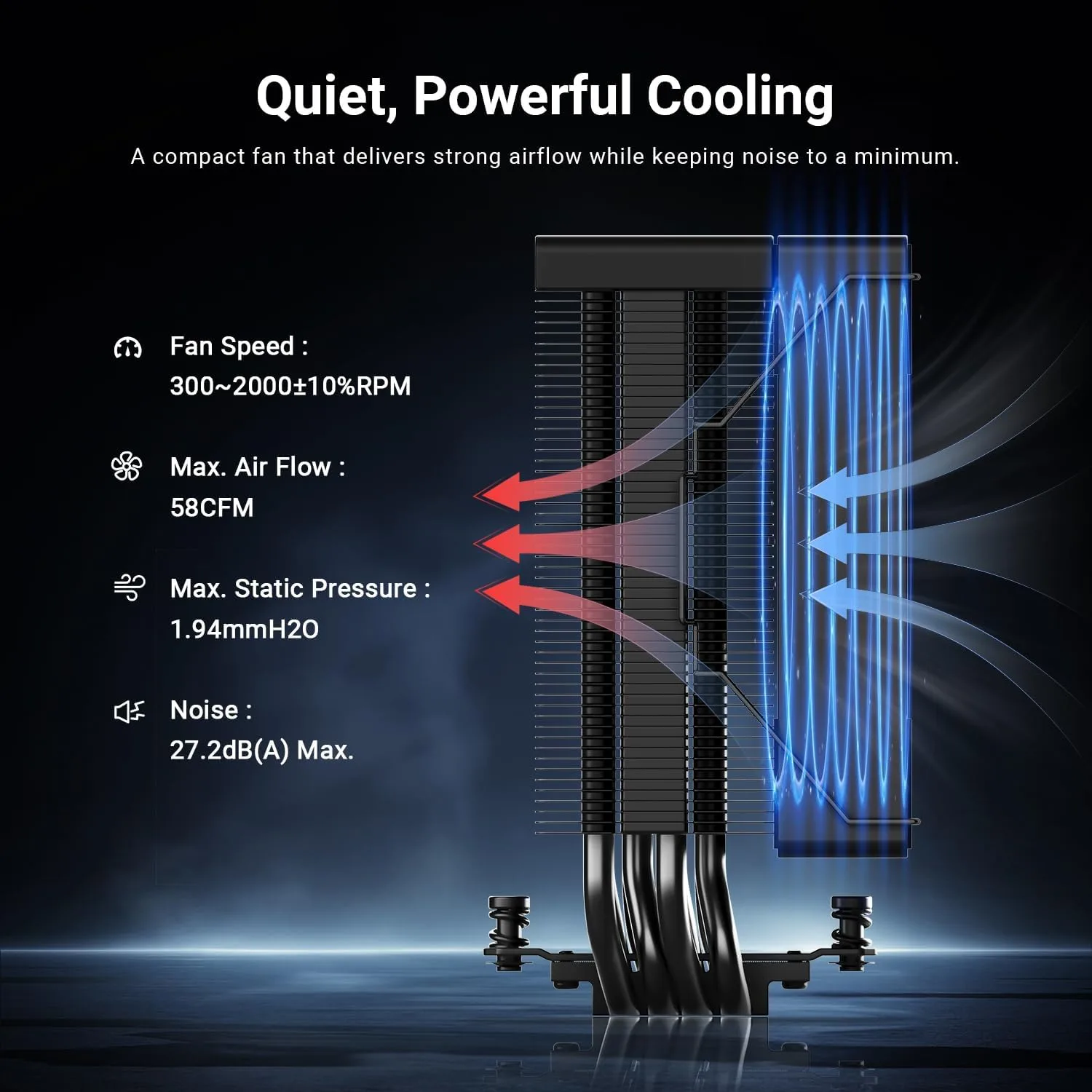 ID-COOLING SE-214-XT V2 Black CPU Air Cooler, Full Memory Clearance, 200W