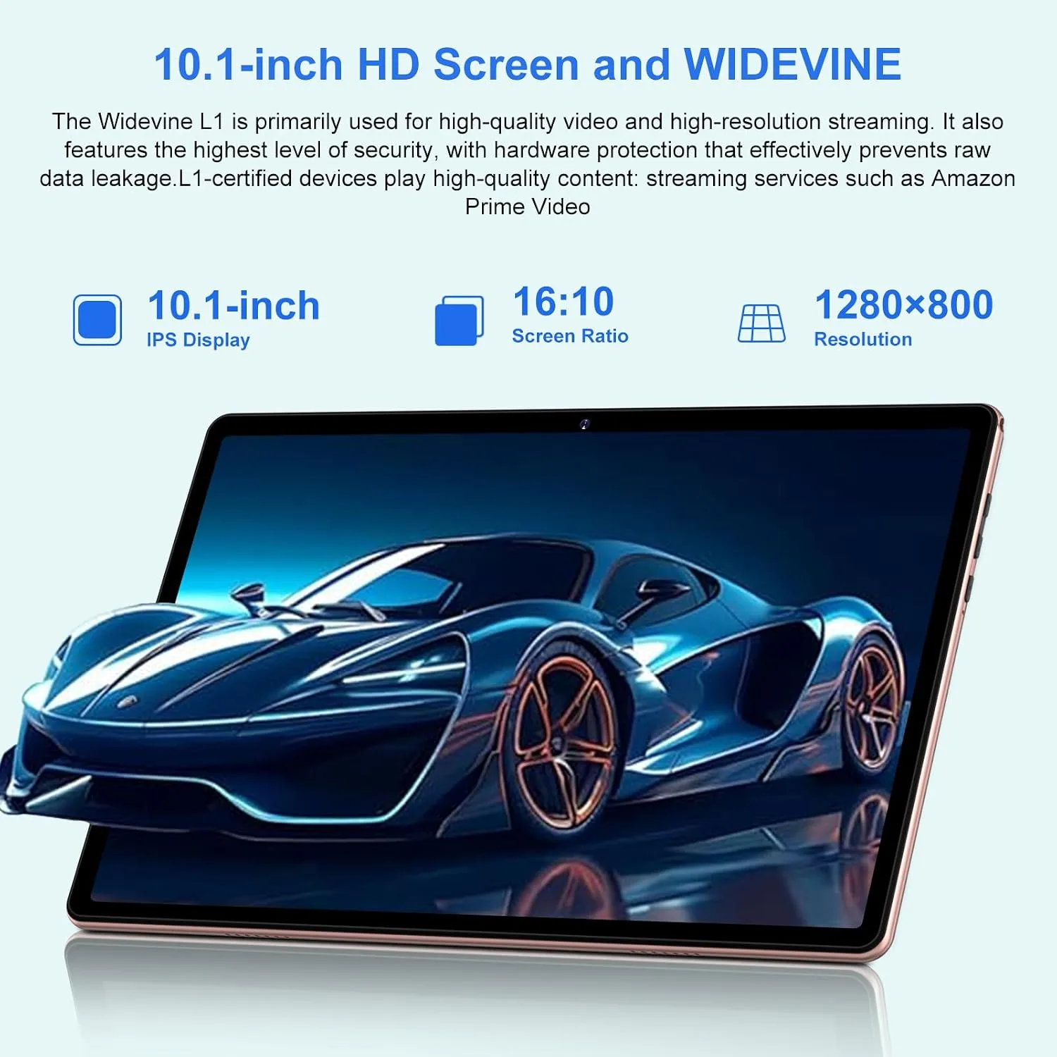 Android Tablet with Keyboard 30GB+64GB+1TB, Tablet 10 Inch Octa-Core Electronics Tablets, Gemini AI, 6000mAh, HD IPS Display, 5G WiFi, Widevine L1, Split Screen - Rose Gold