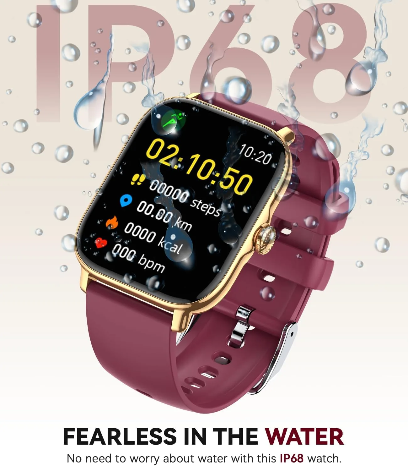 Smart Watch for Women Men- Answer/Make Call, 2025 IP68 Waterproof Fitness Step Sleep Tracker Watch with Monitor Activity Counter Smartwatch for Andriod iPhone iOS Samsung Compatible