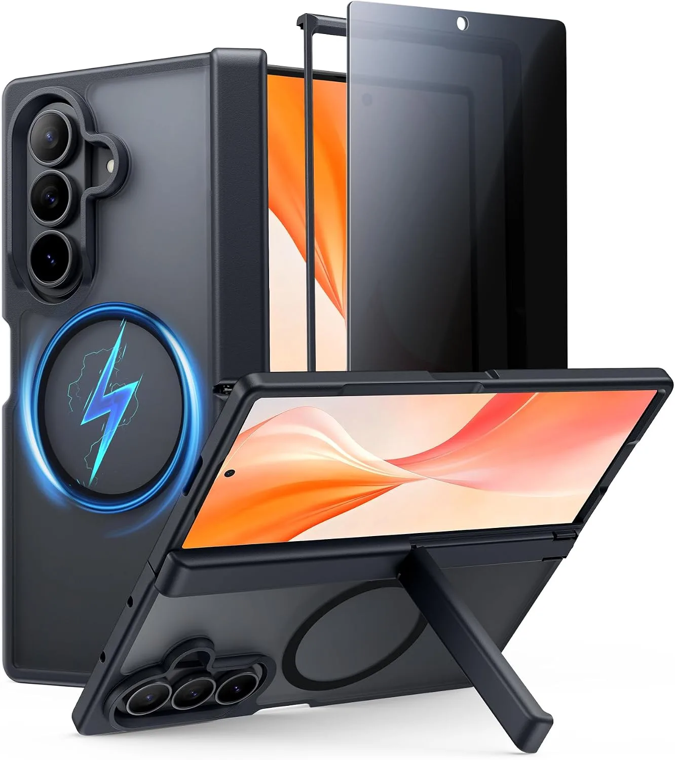 FNTCASE for Galaxy Z Fold 8 Ultra/Z Fold 7 Case Fit for MagSafe Black