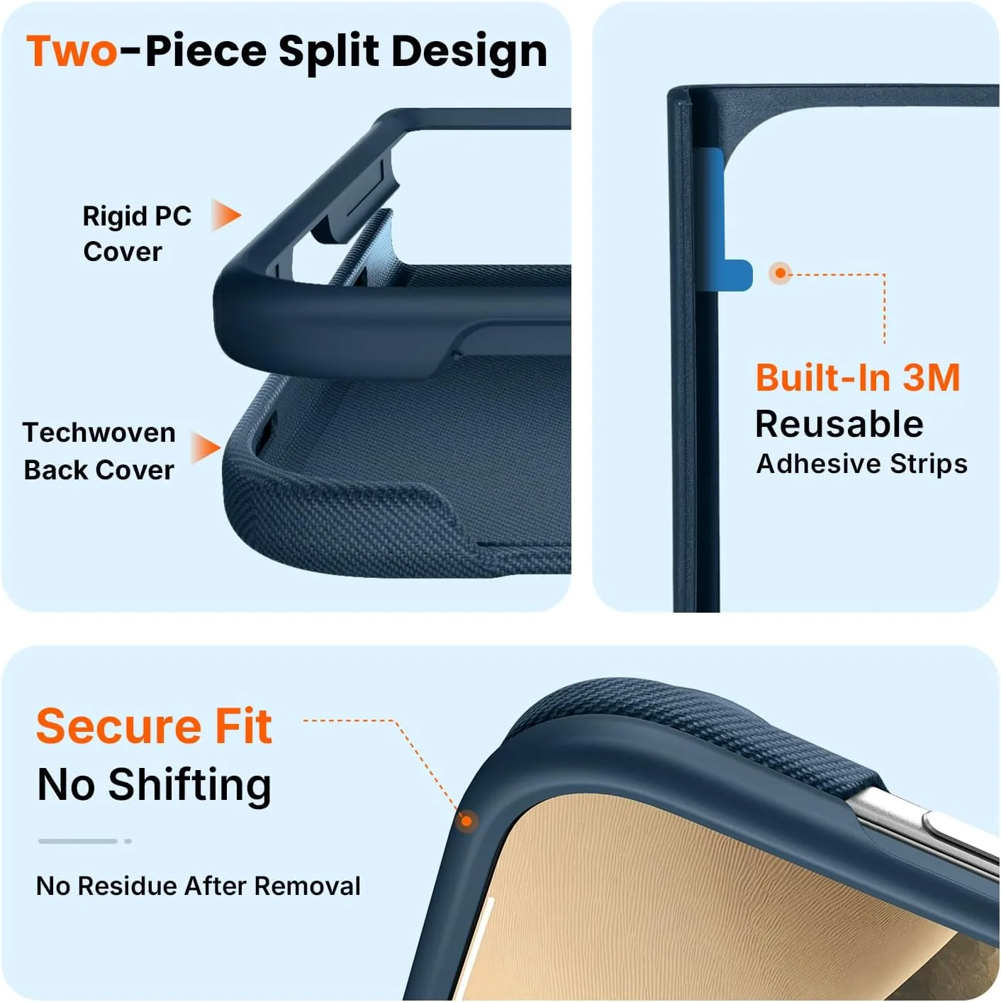 Mkeke for iPhone Duo Case Techwoven Blue