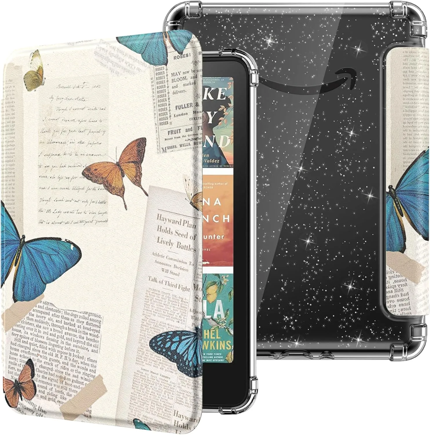 MoKo Case for 7" Kindle Paperwhite 12th Gen & Colorsoft, Vintage Butterfly