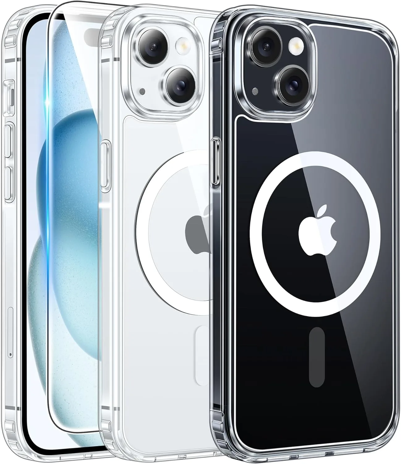 Carcasa Fntcase para iPhone 15/14/13 compatible con Magsafe transparente