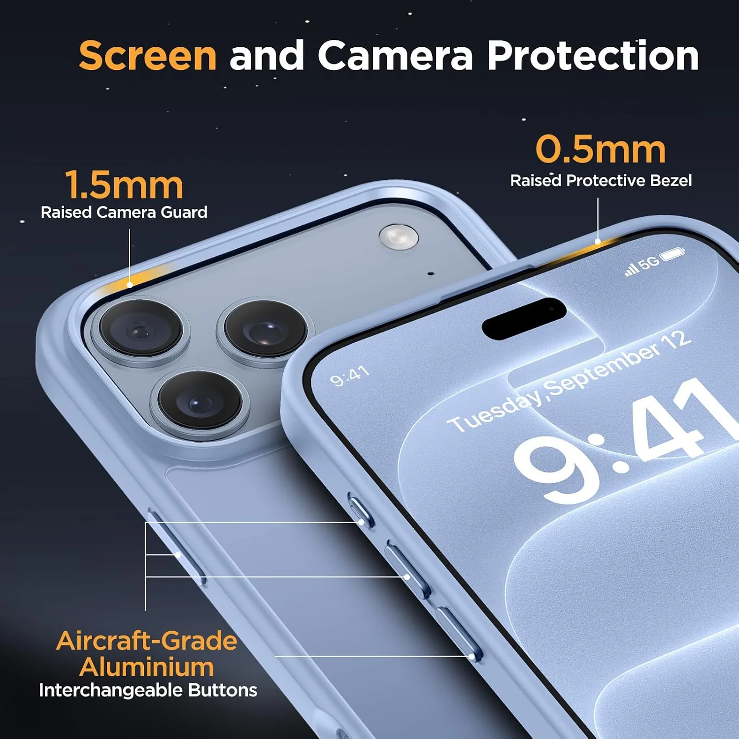 Miracase Magnetic for iPhone 18 Pro Case 6.3,Translucent Matte, Glacier