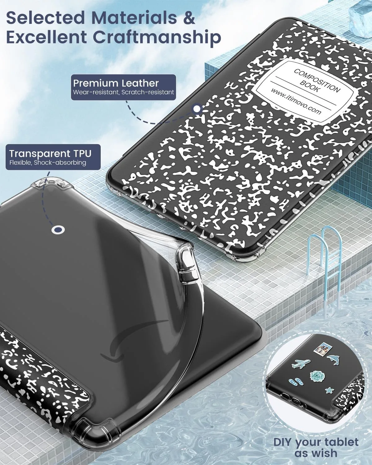 MoKo Case for 7" Kindle Paperwhite 12th Gen & Colorsoft 2024 Notebook Black