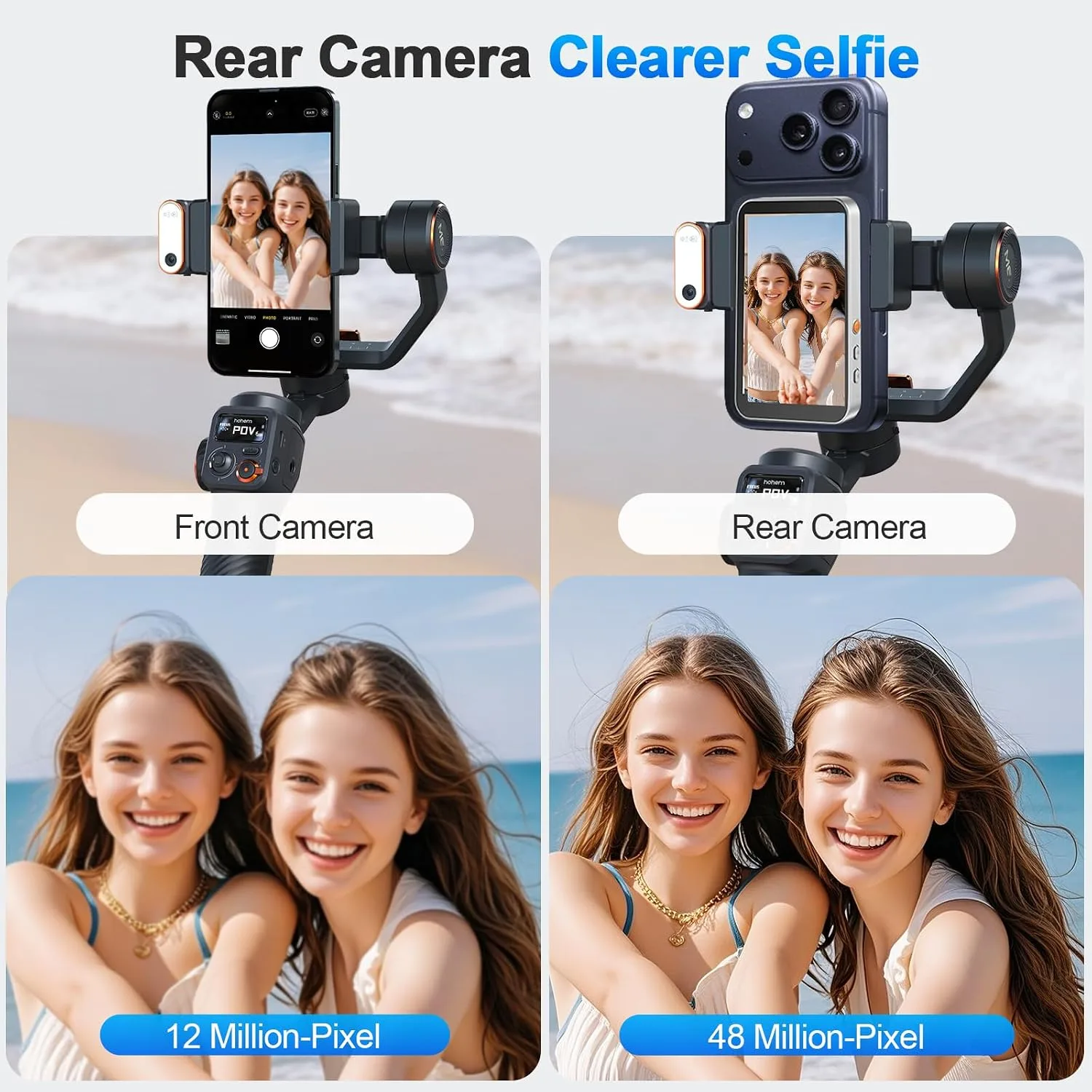 HUOMU Magnetic Vlog Selfie Monitor Screen for iPhone 17 & Android, 4K No Latency Wireless Video Recording with Remote Zoom & Shoot, Content Creator essentials Back Camera Monitor for vlogging YouTube
