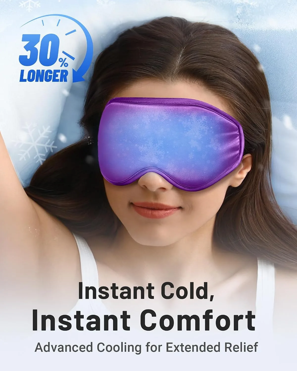 Cold Eye Mask Cooling Mask for Puffy Eyes: Flexible Ice Eye Pack for Magraine After Surgery Relief - Reuable Gel Sleep Mask for Headache Puffiness - Comfortable Perfect Fit Cool Compress for Sleeping