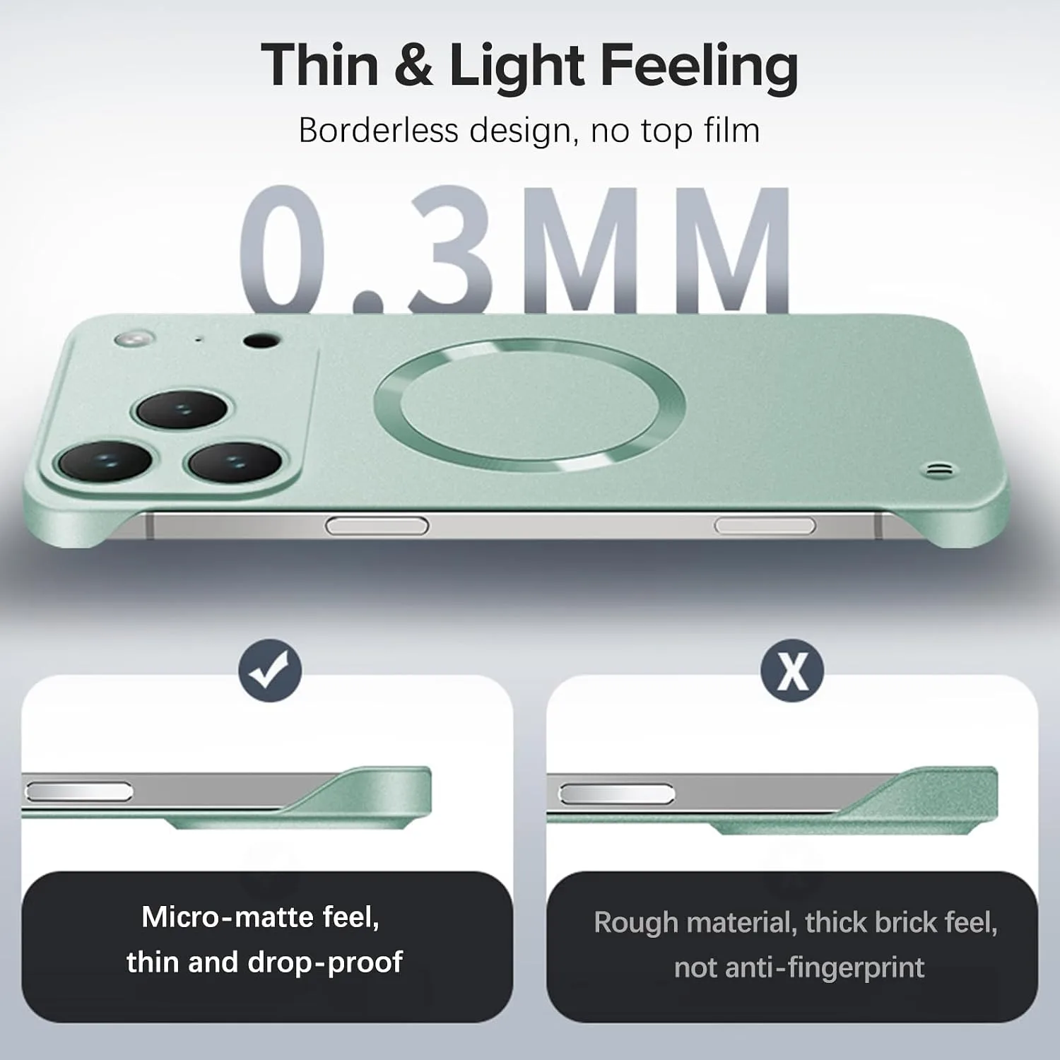 Case for iPhone 18 Pro, Magnetic Phone Case Compatible with Mag-Safe，Green