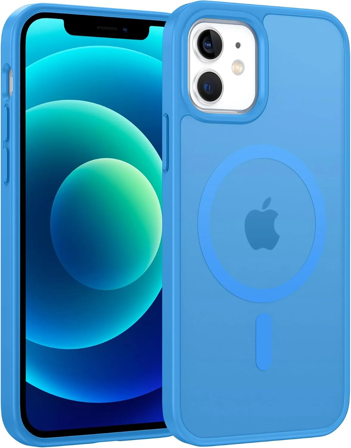 Carcasa para iPhone 12/iPhone 12 Pro Fntcase Ice Blue compatible con MagSafe