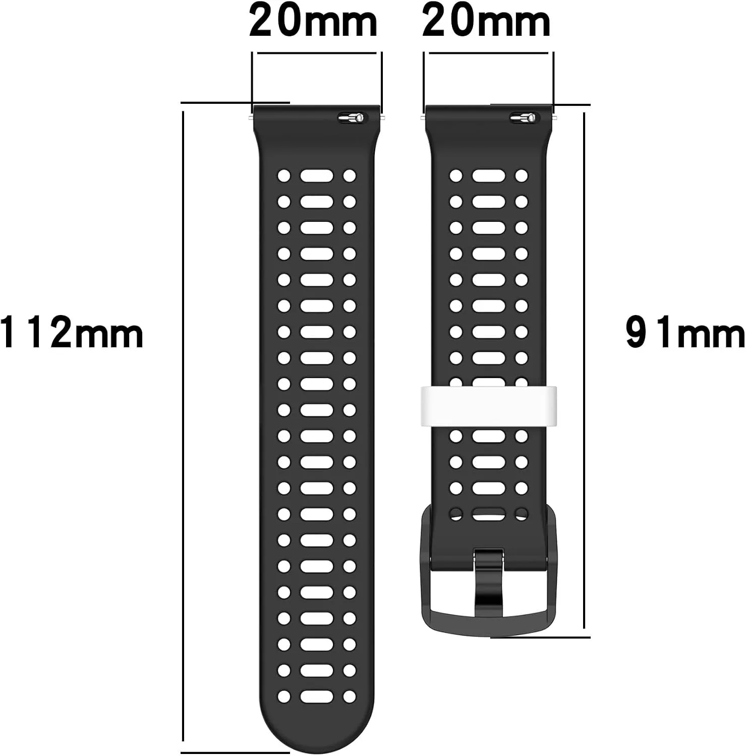 E ECSEM Compatible with COROS PACE 2 & COROS APEX 42mm & COROS APEX 2 Bands Two-Toned Silicone Breathable Replacement Sport Strap Quick-Release Wristband for COROS PACE 2 Smart Watch Women Men