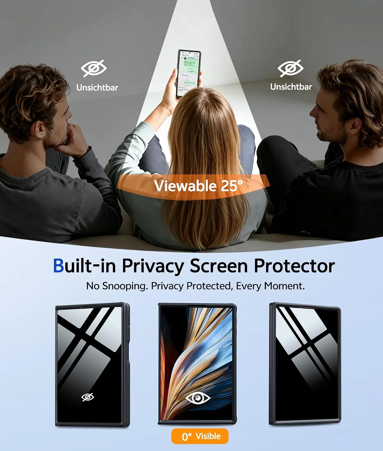 for Samsung Galaxy Z Fold 8 Case, with Privacy Screen Protector