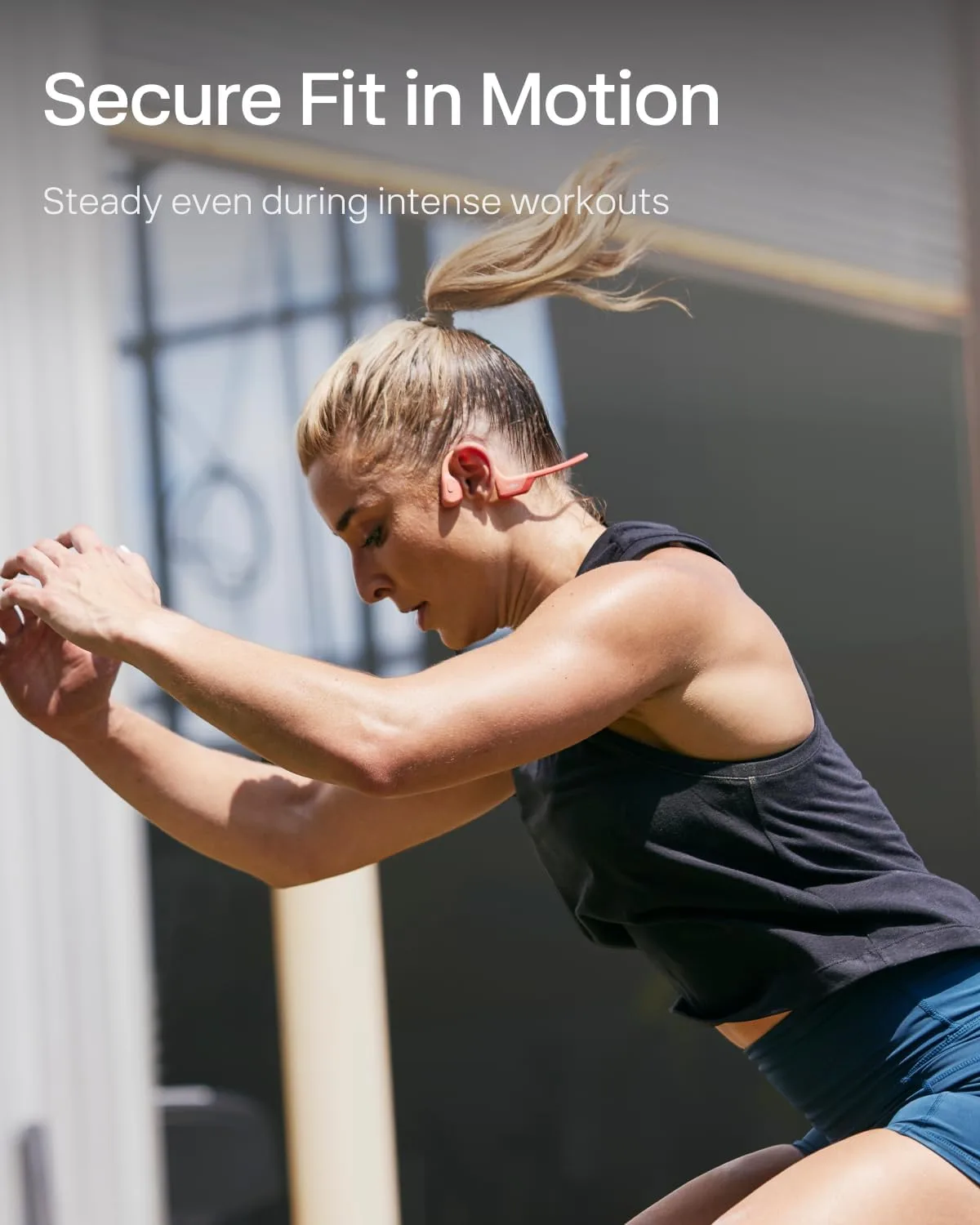 SHOKZ OpenRun Pro - Open-Ear Bluetooth Bone Conduction Sport Headphones - Sweat Resistant Wireless Earphones for Workouts and Running with Premium Deep Base - Built-in Mic, with Hair Band